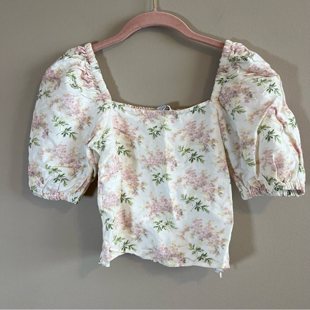 ✨ & Other Stories Women’s White Linen Blend Floral 0